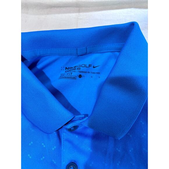 Nike Golf Dri Fit Polo Shirt Mens L Standard Fit Short Sleeve Blue Flake - Picture 6 of 6